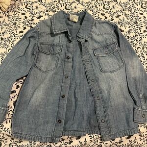 Kids Light Blue Denim Button-Down Shirt